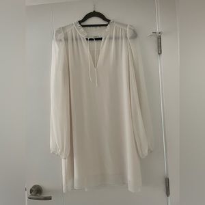 Wilfred Flowy Long Sleeve Dress White Medium Size